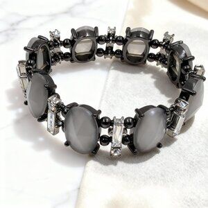 🖤 Edgy Gunmetal Gray Stretch Statement Bracelet 💎
